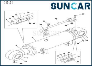 China LZ00457 Dozer Blade Cylinder Repair Sealing Kit Fits CASE CX135SR Mechanical Seal Parts factory