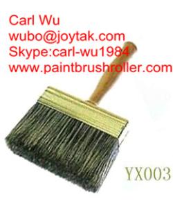 China Natural pure bristle Chinese bristle synthetic mix shed fence paint brush wood handle plastic handle 4 inch WB-005 factory