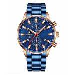 Sapphire Glass Mirror Men'S Multifunction Watches 30m Waterproof Steel Band Men
