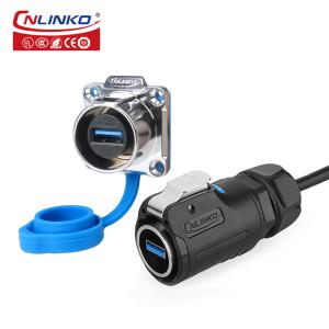 China CNLINKO M24 Connectors Cables Waterproof Adapter Panel Mount Cable Connector Dip Waterproof Usb 3.0 Connectors on sale