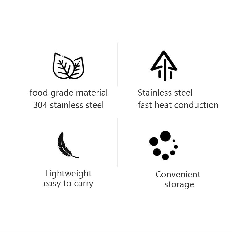 OEM Hiking Picnic Outdoor Cookware Set Stainless Steel Non Stick