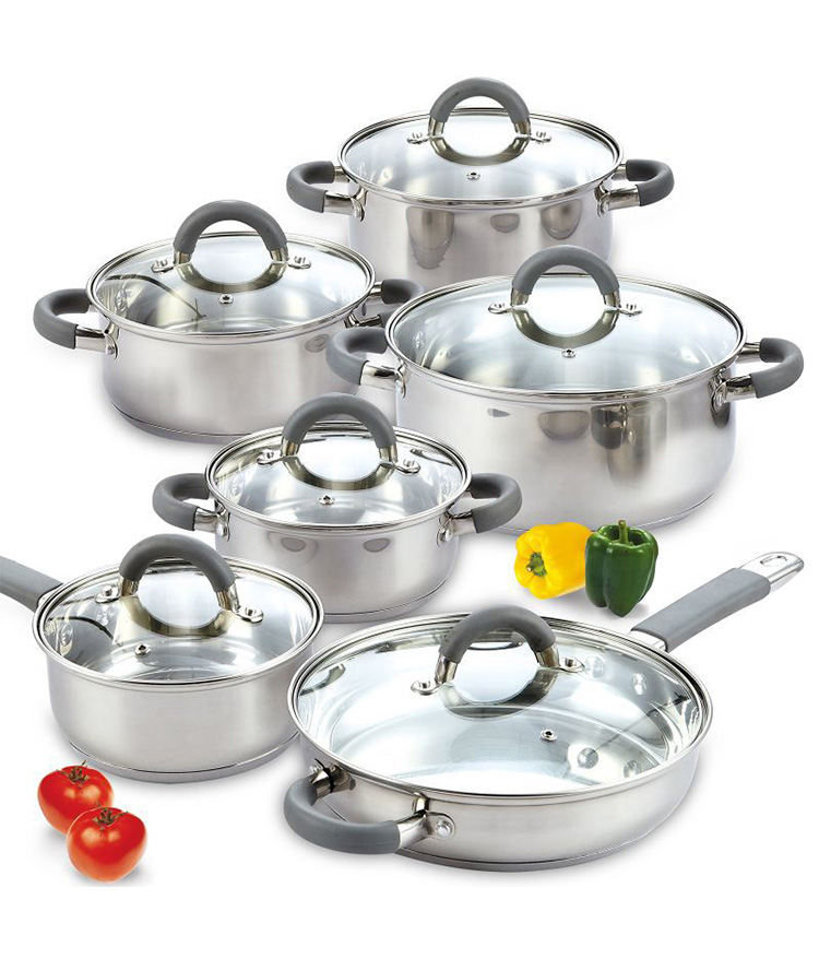 Wholesale Cookware Sets Multifunctional Cooking Soup Pot Milk Pot Set Kitchen 12 Piece Cookware Sets