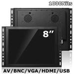 8 Inch Open Frame 1000Nits Resistive / Capacitive Industrial Touch Screen With