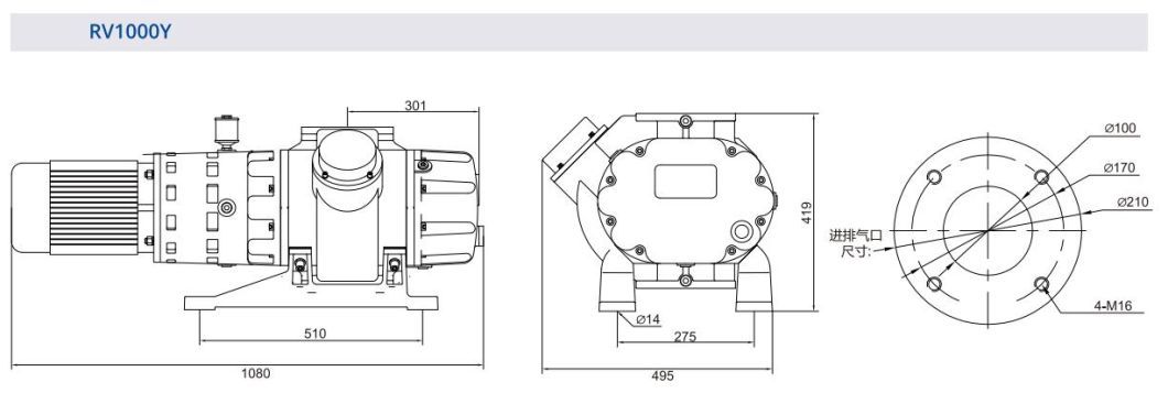 500/1000/2000m&sup3; /H Roots Vacuum Pump Booster Use in Petroleum/Chemical Engineering/Medicine/Pharmacy/Food/Spinning/Daily Use Chemical/ Resin Deaeration