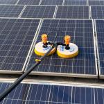 End Brush-Less Motor Driven Rotary Brush for Cleaning Photovoltaic Panels and