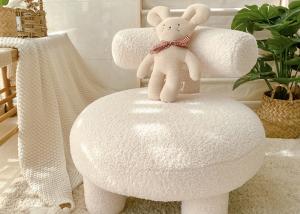 China White Modern Fabric Dining Chairs Cashmere Low Back Lounge Chair factory