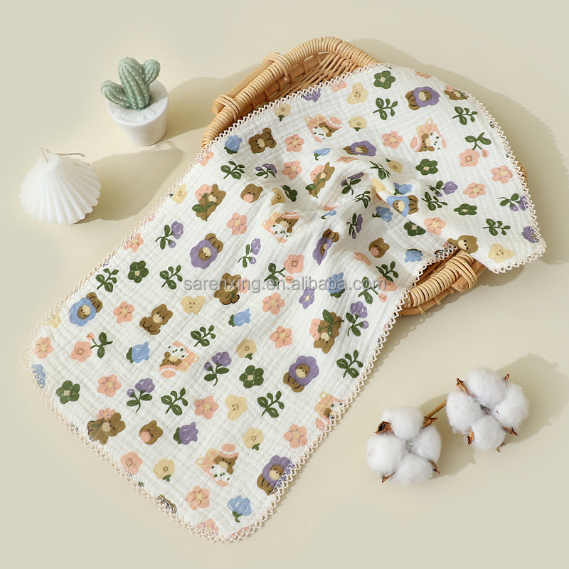Animal Print 100% Cotton Custom Cartoon Printed Woven Baby Kids Small Mini Face Towel