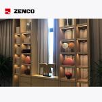 Pure White Hotel Restaurant Furniture Set with Stone Dining Table and Gray