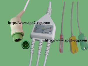 China One Piece ECG Lead Cable Round 12 Pin IEC And AHA For Electrocardiograph Machine factory