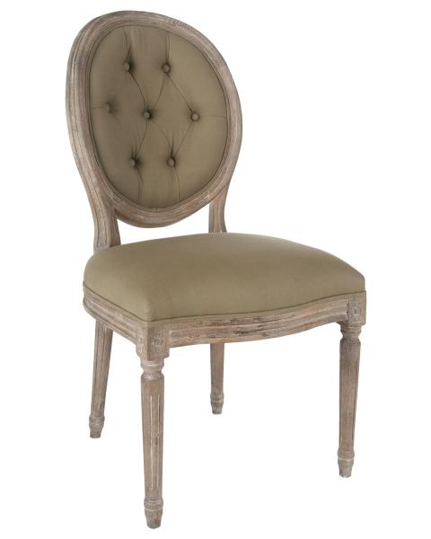 vintage french round upholstered side chair solid wood carved dining chair