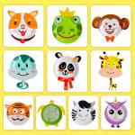 Handmade Giftbox STEM Toy Foam Paper Plate Craft Kits 10 Animals for Toddlers