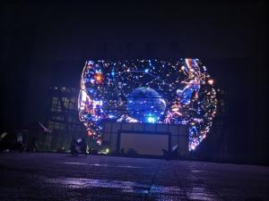 China Advertising Indoor Full Color Led Screen P25 Super Slim Glass Curtain Wall factory