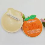 Custom Orange Shape Embossed Rubber Soft PVC Badges With Safety Pins For Alibaba