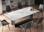 Modern Stainless Steel Leg Luxury Marble Dining Table
