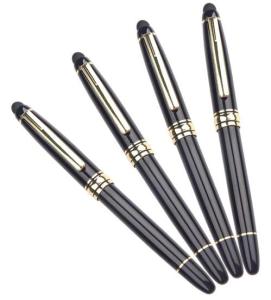China Promotional gel ink metal roller pen personal logo luxury hotel metal pen with stylus ball pen factory