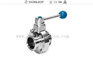 China Stainless Steel Clamped End actuated butterfly valve High purty Pull hand factory