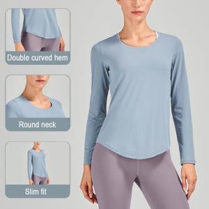 China Round Collar Summer Horse Riding Tops For Female Equestrian Long Sleeve T Shirt factory