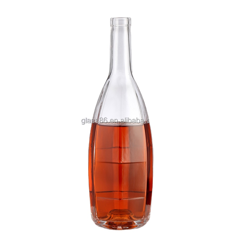 Industrial 1L Glass Clear Bottle for Beverage Fine Gin Wine Liquor Spirit Bottles