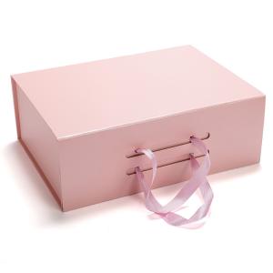 China Shoes Bag Rectangle Paper Cardboard Gift Hamper Boxes Packing Pink White factory