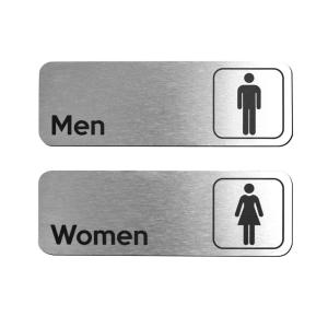 China Brushed Aluminum Custom Reflective Sign Unisex Restroom Symbol factory