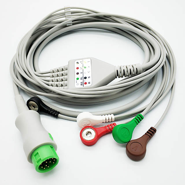 China Patient Monitor TPU Snap Connector ECG Electrode Leadwires factory
