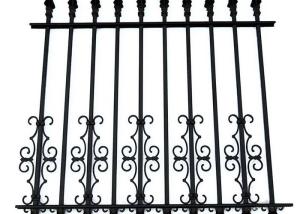 China Welded Wrought Iron Fence Panels With Finial Hot Dip Galvanized factory