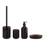 Amber Glass Bath Accessories Set Round Shape Toilet Brush Holder Hand Soap