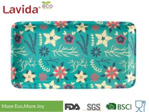 China FDA LFGB Standards New Fashionable Design Christams style Outdoor Indoor Natural Plant Fibre Platte Bamboo fibre Tray factory