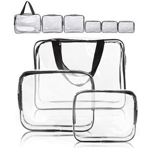 China Waterproof Zippered 6 Pack Clear PVC Toiletry Bag With Handle factory