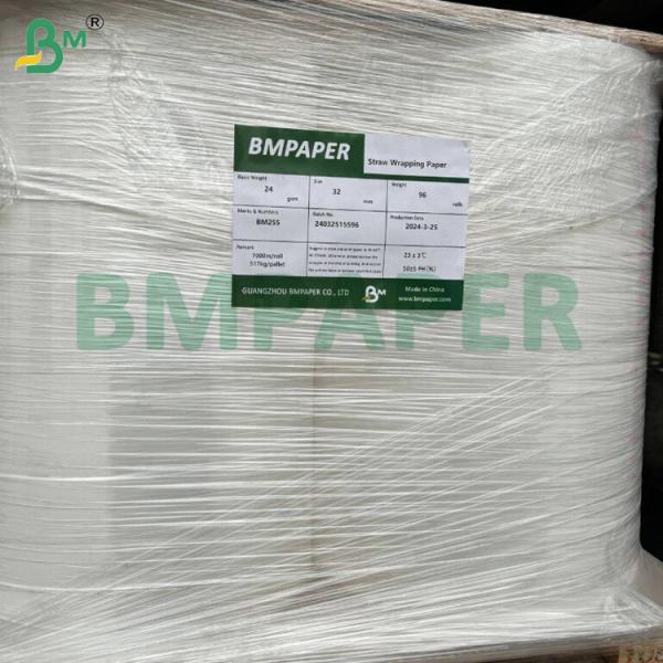 24gsm 28gsm Straw Wrapping Paper For Drinks Industry 29MM 33MM High Strength
