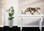 130cm Leopard Sculpture Decor With Gold Leaf Finish Polyresin Animal Statue