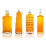 750ml Flint Glass Clear Square Round Gin Bottle with Screw Top Finish and Free