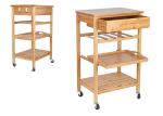 Hot Sale High Quality Decor 4-Tier Bamboo Home Furniture Kitchen Trolley