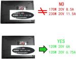 Lenovo Laptop Power AC Adapter 135W 120W 20V 6.75A Black Square USB