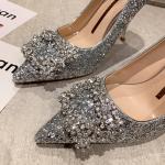 068880-11 Korean fashion sexy rhinestone high heels sequins are thin all-match