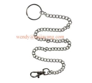 China jiayang high quality shiny silver key split ring add snap hook metal chain factory
