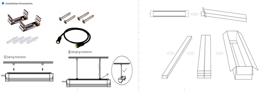 IP65 waterproof tri-proof lamp,Tri-proof linear led fixtures,IP65 T8 led tri-proof lamp