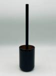 Amber Glass Bath Accessories Set Round Shape Toilet Brush Holder Hand Soap