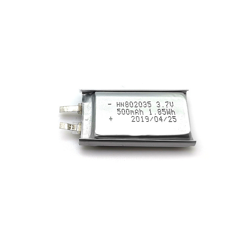 Rechargeable 3.7V 500mAh 1.85Wh Li Ion Polymer Cell PL802035