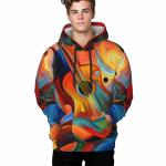 Unisex 3D Printed Hooded Sweatshirt Casual Pullover Hoodie With Big Pockets