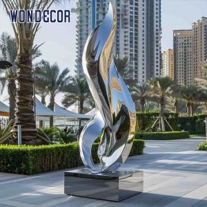 China Large outdoor hotel gate forged metal abstract ribbon stainless steel sculpture factory
