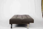 Living Room Leather Pull Out Couch Plating Feet Ergonomic For Saving Space