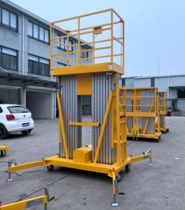 China 10 Meters Aluminum Aerial Work Platform Double Mast Vertical Lift factory