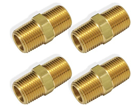 NPT Male Thread Brass Straight Hex Nipple Fitting Lead Free