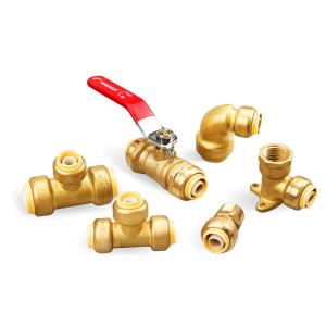China Full Range Coupler Plumbing Materials Brass Plumbing Materials Shark Bite Push in fit Fittings Names Nipple Brass Pipe Fittings factory