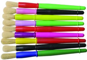 China 9 Colors Plastic Handle Paint Brushes , Colorful Watercolor Paint Brush Set OEM Avaliable factory