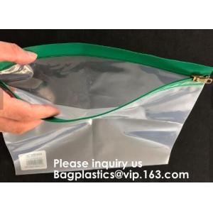 Metal Slider Office File Folder Mesh Clear PVC Zip Lock Document Bag,Folder File