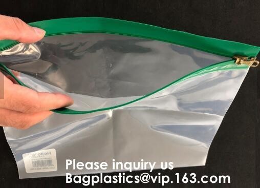 China Metal Slider Office File Folder Mesh Clear PVC Zip Lock Document Bag,Folder File Wallet Zipped Lock Document Bag pack factory