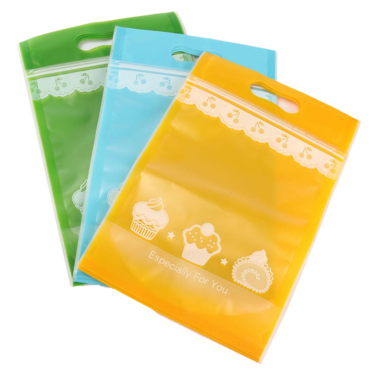 Printed Die Cut Shopping Bags , Die Cut Handle Plastic Bags For Gift