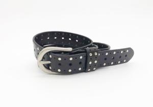 China Nickel Flat Studs Ladies Studded Belt , Thin Studded Belt Dark Brown Color factory